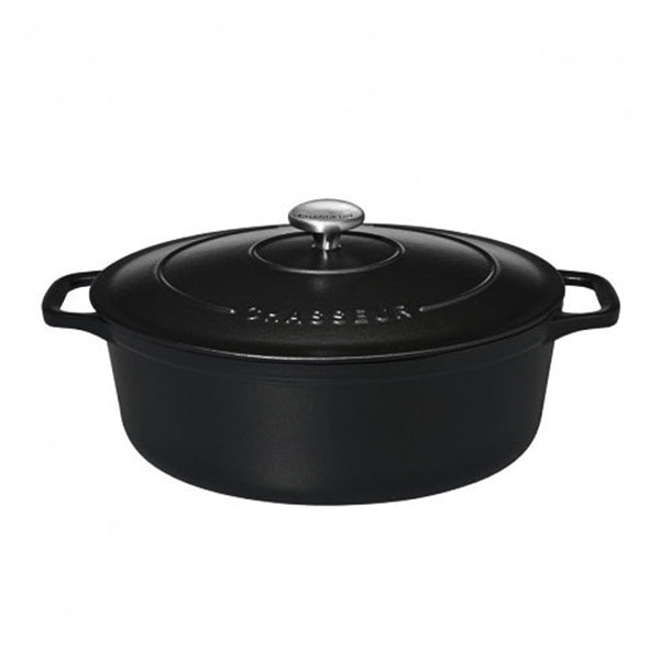 Cocotte ovale en fonte émaillée 33 cm noir mat Chasseur