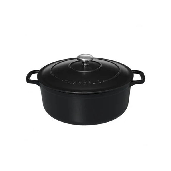 Cocotte ronde en fonte émaillée 24 cm noir mat Chasseur