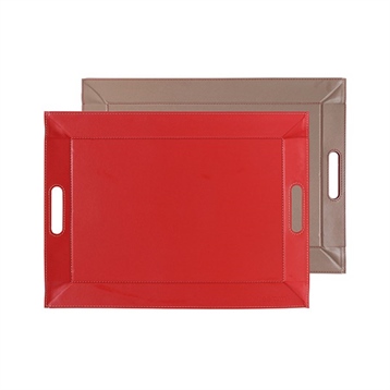 Plateau réversible bicolore rouge et taupe 55 cm FreeForm