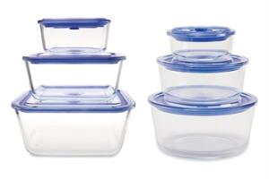 Lot de 6 boîtes de conservation en verre Mathon