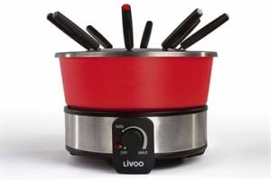 Appareil à fondue électrique rouge 8 personnes 2 L 1000 W Livoo