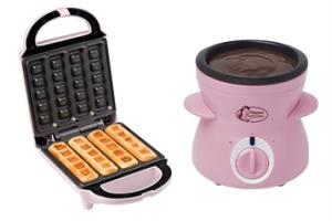 Lot fondue au chocolat et gaufrier Sweet Dreams rose Bestron
