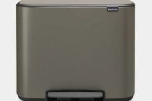 Brabantia - Poubelle a pédale Bo - 3x 11 L - Platinum
