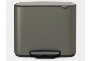Poubelle a pédale Bo -11 + 23 L - Platinum - Brabantia