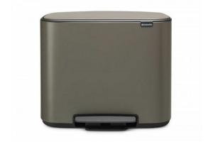 poubelle à pédale 11+23l platinum - 121203 - brabantia