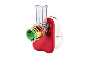 Fresh Express Plus DJ756G15- Râpe électrique, 150 W, acier inoxydable, rouge et blanc. - Moulinex