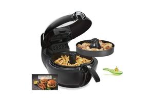 Actifry genius xl friteuse saine 2 zones 99% moins de graisse technologie dual motion capacité xl 9 programmes ecran tacti - Tefal