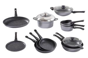 Batterie de cuisine 12 pièces revêtement Dur comme la pierre Mathon