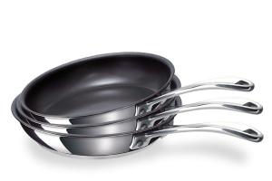 Batterie de cuisine poêles anti-adhérentes Chef 20, 24 et 28 cm Beka