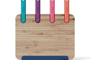 Bloc de 4 couteaux et planche à découper Trebonn