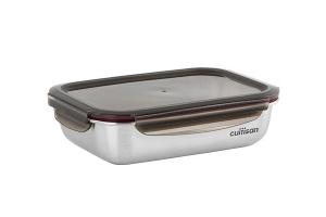 Boîte de conservation rectangulaire en inox 1900 ml compatible micro-ondes Cuitisan