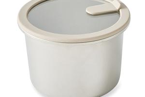 Boîte de conservation ronde en inox avec couvercle en verre 1500 ml compatible micro-ondes Mathon