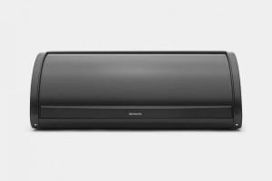 Boîte à pain à ouverture coulissante noir mat