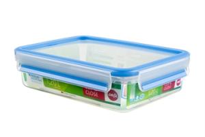 Boîte rectangle Clip & Close bleu 1,2 L Emsa