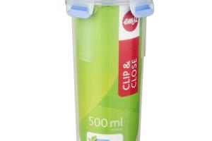 Boîte ronde Clip & Close bleu 0,5 L Emsa