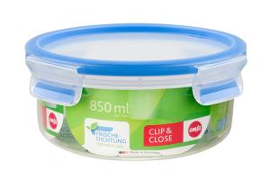 Boîte ronde Clip & Close bleu 0,85 L Emsa