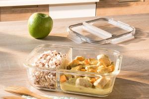 Boîte en verre borosilicate 2 compartiments 950 ml Mathon