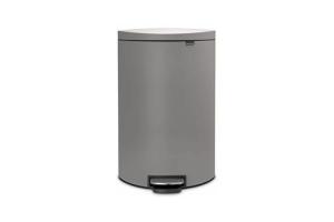 Brabantia - 119620 - Poubelle à pédale Flatback+, 40 litres, Mineral Concrete Grey