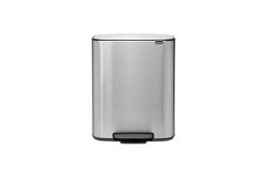 Brabantia - 211324 - Poubelle à pédale Bo, avec 1 seau intérieur, 60L - Acier antitr...