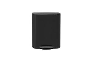 Brabantia - 211362 - Poubelle à pédale Bo, avec 1 seau intérieur, 60L - Noir