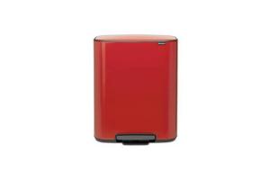 Brabantia - 211386 - Poubelle à pédale Bo, avec 1 seau intérieur, 60L - Rouge