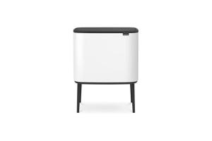 Brabantia 313523 poubelle 33 L Rectangulaire Acier inoxydable Noir, White