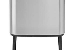 Brabantia - 316081 poubelle 33 l Rectangulaire Acier inoxydable Noir, Acier inoxydable