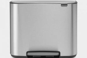 Brabantia - Bo Poubelle à pédale acier mat fpp, 3 x 11 l (121128)