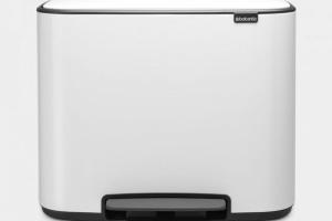 Brabantia - Bo Poubelle à pédale blanc, 11 + 23 l (121142)