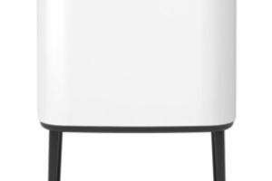 Brabantia - Bo Touch Bin Poubelle, acier inoxydable, blanc, 11 + 23 litres