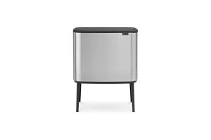 Brabantia - Bo Touch Bin Poubelle, Anti-empreinte, Acier inoxydable, Argent, 11 + 23 litres