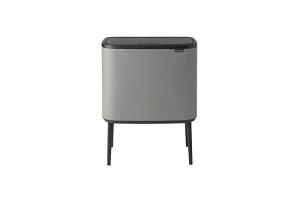 Brabantia - Bo Touch Bin Poubelle, plastique en acier allié, gris béton minéral, 3 x 11 l