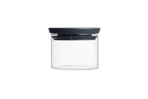 Brabantia Bocal En Verre Empilable Avec Couvercle Gris Foncé, Boîte De Conservation Alimentaire En V