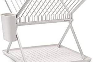 Brabantia Égouttoir à Vaisselle Pliable Gris Clair