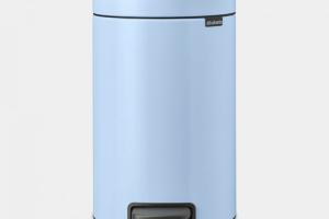 Brabantia - NewIcon Bucket de Pedal 12L, Lid dede Soft Close, Removable Inner Bucket, Dreamy Blue, 25 x 34 x 41 cm