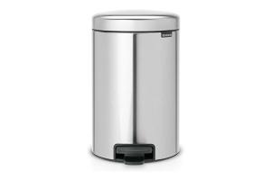 Brabantia Newicon-Toilet Bin with Pedal, 12 l, Colour Fpp Stainless Steel, Matt Anti-Fingerprint Steel