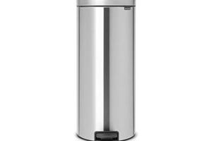 Brabantia Newicon-Trash Bin with Pedal, 30 l, Colour Fpp Stainless Steel, Matt Steel Anti-Fingerprint
