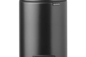 Brabantia - Petite poubelle de salle de bains avec couvercle NewIcon 3 l poubelle à pédale anti-odeurs avec seau intérieur amovible pour salles de bains, toilettes ou petits espaces Confident Grey
