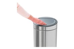 Brabantia - Poubelle 30 litres Touch Bin ronde inox