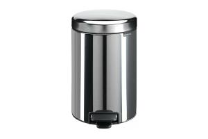 Brabantia - Poubelle inox 12 litres ronde à pédale - Inox