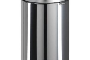 Brabantia - Poubelle inox 12 litres ronde à pédale