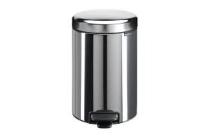 Brabantia - Poubelle inox 12 litres ronde à pédale