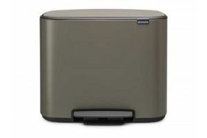 Brabantia - Poubelle à pédale 36l platinum 121449 - gris
