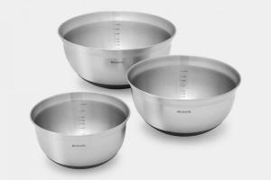 Brabantia - set de 3 bols 1/1 6/3LT en acier inoxydable