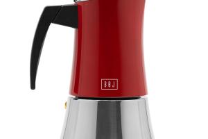 Cafetière moka Hola rouge 6 tasses en Acier inoxydable BOJ
