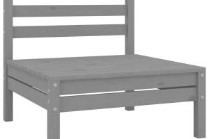 Canapé central de jardin 63,5 x 63,5 x 62,5 cm bois de pin massif gris 02_0013203