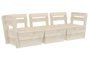 Canapé palette à 3 places de jardin bois d'épicéa imprégné 02_0013288