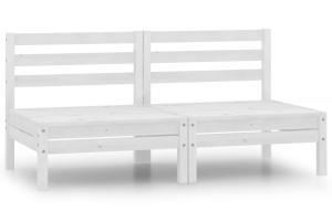 Canapés centraux de jardin 2 pièces blanc bois de pin massif 02_0013298
