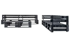 Canapés de jardin 220 x 66 x 55 cm palette 6 pièces noir bois 02_0013324