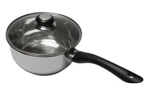 Casserole inox avec couvercle en verre 18 cm Baumalu